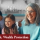 family members including a young married couple and their elementary aged daughter with grandparents smiling