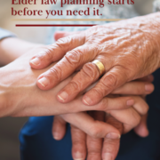older gentleman's hand with wedding ring holding someone's hand in comfort